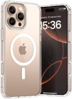 جراب حماية ماج سيف لموبايل ايفون 16 برو ماكس فقط من لاميكال [شفاف للغاية ومضاد للاصفرار]  مقاوم للخدش، حماية الشاشة والعدسات، مغناطيس قوي