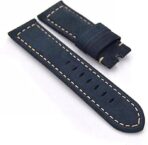 ⁦سوار اوستيك يد مصنوع يدويًا من الجلد مع مشبك أسود من الفولاذ المقاوم للصدأ لساعة جالاكسي جير اس ٣ فرونتير وكلاسيك - أزرق 20 ملم⁩ - الصورة ⁦3⁩