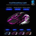 ⁦ماوس ماكرو S20 للألعاب بإضاءة ليد من أولا، 3200 نقطة لكل بوصة، لون أسود .⁩ - الصورة ⁦3⁩