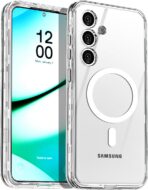 جراب لموبايل سامسونج جالاكسي S25 بلس من ايه اي كيس متوافق مع ماج سيف شفاف ومغناطيسي متين لا يصفر شديد التحمل ومقاوم للصدمات والسقوط، غطاء موبايل مغناطيسي آمن لموبايل جالاكسي S25 بلس