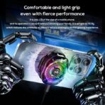 ⁦مبرد موبايل CX10 لعام 2025 مع أضواء ملونة ار جي بي ومشبك مغناطيسي، مبرد تبريد قوي 2 في 1 تبريد كالثلج من ميمو⁩ - الصورة ⁦7⁩