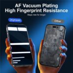 ⁦شاشة حماية Joy Room من الزجاج المقوى  Privacy بتغطية كاملة 2.5D وحافة سوداء لموبايل ايفون 14 برو من جوي روم، موديل JR-P04⁩ - الصورة ⁦2⁩