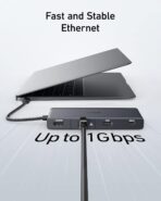 ⁦USB Hub بنوع C انكر 552 - 9 في 1 بشحن طاقة 100 وات مخرج HDMI بدقة 30 هرتز 4K و4 منافذ للبيانات A وC ومنفذ ايثرنت بطاقة SD ميكرو اس دي لأجهزة ماك بوك وأجهزة اللاب توب اتش بي وديل أسود⁩ - الصورة ⁦3⁩