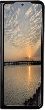 ⁦جراب حماية خلفي من الجلد متوافق مع موبايل سامسونج جالاكسي Z فولد 4، جلد صناعي⁩ - الصورة ⁦6⁩