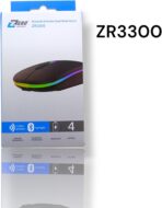 ⁦ماوس بلوتوث لاسلكي قابل لاعادة الشحن ZR3300 مع ضوء ار جي بي، عمر طويل ومستقر، مسافة نقل USB 10 متر - اسود⁩ - الصورة ⁦4⁩