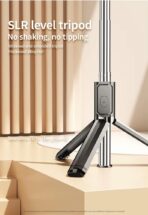 ⁦سيلفي ستيك– موديل N08 بلوتوث مع حامل ثلاثي متكامل- دوران 360 درجة - مصنوعة من الفولاذ المقاوم للصدأ والبلاستيك ABS⁩ - الصورة ⁦5⁩