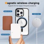 ⁦جراب حماية خلفي مغناطيسي لموبايل آيفون 16 برو ماكس [متوافق مع الشحن اللاسلكي] [مقاوم للصدمات بدرجة عسكرية] ، جراب موبايل خلفي شفاف رفيع لموبايل آيفون 16 برو ماكس (لون أسود)⁩ - الصورة ⁦3⁩