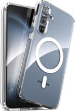 ⁦جراب شفاف لموبايل سامسونج جالاكسي S23 شبكة الجيل الخامس 5G [متوافق مع ماج سيف] [مغناطيس قوي] [لا يصفر] غطاء جوال مغناطيسي رفيع ممتص للصدمات خفيف الوزن ومتين⁩ - الصورة ⁦3⁩