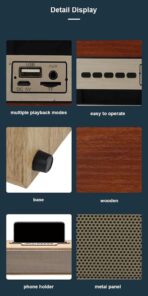 ⁦مكبر صوت G11 لاسلكي بلوتوث موسيقى خشبي بني من كيسونلي⁩ - الصورة ⁦3⁩