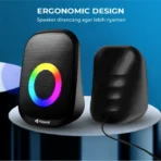 ⁦مكبر صوت Kisonli Mini X7 3.5 وات مكبر صوت متعدد الوسائط للكمبيوتر الشخصي، والألعاب، والموسيقى، والدراسة، وأعلى مع مدخلات USB، مدخلات مدخلات 3.5 سلكية، مسرح ملون، سلك منزلي 2.0، جودة جيدة، خيار عام ممتاز .⁩ - الصورة ⁦7⁩