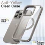 ⁦جراب مغناطيسي شفاف كريستالي لموبايل ايفون 14 برو ماكس 6.7 بوصة ماج سيف [لا يصفر] [حماية عسكرية] [مغناطيس قوي رقم 1]⁩ - الصورة ⁦6⁩