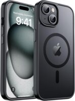 جراب مغناطيسي لموبايل آيفون 15 متوافق مع ماج سيف بحماية من السقوط من الدرجة العسكرية لمسافة 3 م بتصميم رفيع مطفي مضاد للصدمات والخدش للنساء والرجال