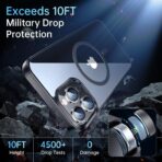 ⁦جراب مغناطيسي رفيع وشفاف لموبايل ايفون 14 برو ماكس 6.7 بوصة متوافق مع ماج سيف ومضاد للاصفرار حماية من الدرجة العسكرية [مغناطيس قوي رقم 1]⁩ - الصورة ⁦7⁩