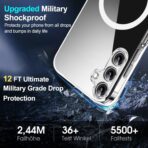 ⁦جراب حماية شفاف  لموبايل سامسونج جالاكسي A16 شبكة الجيل الخامس 5G/ 4G [متوافق مع ماج سيف] [مغناطيس قوي] [مضاد للاصفرار] جراب حماية مغناطيسي رفيع ممتص للصدمات وخفيف الوزن ومتين⁩ - الصورة ⁦7⁩