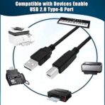 ⁦كابل طابعة  USB 2 ذكر إلى للسكانر-طابعة اتش بي وكانون وديل وابسون وليكسمارك وزيروكس وسامسونج وغيرها  3 متر⁩ - الصورة ⁦4⁩