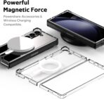 ⁦جراب حماية مغناطيسي شفاف ومتوافق مع تقنية ماج سيف لموبايل سامسونج جالاكسي Z فولد 6 رفيع جدًا ومضاد للاصفرار والخدوش من البولي كربونات الصلب⁩ - الصورة ⁦8⁩