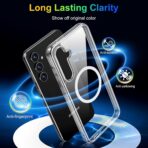 ⁦جراب حماية شفاف لموبايل سامسونج جالاكسي S23 Fe (6.4 بوصة)، متوافق مع ماج سيف وحماية من الدرجة العليا جوانب شفافة ومنسوجة ، جراب مغناطيسي لهاتف جالاكسي S23 FE من ميفيجنو، شفاف⁩ - الصورة ⁦6⁩