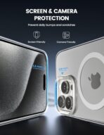 ⁦جراب حماية ماج سيف لموبايل ايفون 16 برو ماكس فقط من لاميكال [شفاف للغاية ومضاد للاصفرار]  مقاوم للخدش، حماية الشاشة والعدسات، مغناطيس قوي⁩ - الصورة ⁦3⁩