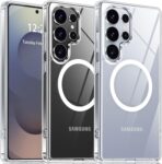 جراب حماية مغناطيسي من السيليكون رفيع وقوي وبحماية عسكرية ومضاد للصدمات والسقوط متوافق مع ماج سيف لموبايل سامسونج جالاكسي S25 الترا