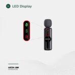 ⁦جرين ليون ميكروفون مزدوج GM-80X 3 في 1، شاشة LED، 3 مستويات الغاء الضوضاء، نطاق نقل 20 متر، عمر بطارية 5 ساعات، بطارية ميكروفون 65mAh، وقت استجابة منخفض للغاية، راس لايتنينج/USB A/USB-C⁩ - الصورة ⁦2⁩
