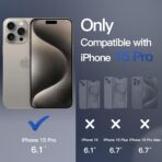 ⁦جراب مغناطيسي لموبايل ايفون 15 برو (متوافق مع ماج سيف) (حماية من السقوط من الدرجة العسكرية) رفيع وشفاف غير لامع ومضاد للصدمات مع مضاد لبصمات الاصابع اطار ملون⁩ - الصورة ⁦4⁩