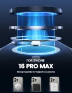 ⁦جراب حماية ماج سيف لموبايل ايفون 16 برو ماكس فقط من لاميكال [شفاف للغاية ومضاد للاصفرار]  مقاوم للخدش، حماية الشاشة والعدسات، مغناطيس قوي⁩ - الصورة ⁦4⁩