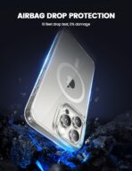 ⁦جراب حماية ماج سيف لموبايل ايفون 16 برو ماكس فقط من لاميكال [شفاف للغاية ومضاد للاصفرار]  مقاوم للخدش، حماية الشاشة والعدسات، مغناطيس قوي⁩ - الصورة ⁦5⁩