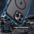 ⁦جراب حماية مغناطيسي شفاف مطفي نحيف مضاد للصدمات متوافق مع ماج سيف للجنسين لموبايل آيفون 13 برو ماكس ، لون أسود⁩ - الصورة ⁦3⁩