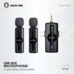 ⁦جرين ليون ميكروفون مزدوج GM-80X 3 في 1، شاشة LED، 3 مستويات الغاء الضوضاء، نطاق نقل 20 متر، عمر بطارية 5 ساعات، بطارية ميكروفون 65mAh، وقت استجابة منخفض للغاية، راس لايتنينج/USB A/USB-C⁩ - الصورة ⁦3⁩