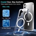 ⁦جراب حماية شفاف  لموبايل سامسونج جالاكسي A16 شبكة الجيل الخامس 5G/ 4G [متوافق مع ماج سيف] [مغناطيس قوي] [مضاد للاصفرار] جراب حماية مغناطيسي رفيع ممتص للصدمات وخفيف الوزن ومتين⁩ - الصورة ⁦3⁩