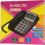 ⁦هاتف شديد التحمل من العدل تيك مع رقم المتصل 300c وشاشة LCD وسنة والتاريخ والانتظار والاستماع للموسيقى و62 ذاكرة ووظيفة معاودة المكالمات الواردة⁩ - الصورة ⁦5⁩