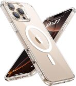 جراب حماية كلاسيكي شفاف لموبايل آيفون 16 برو متوافق مع ماج سيف، جراب حماية مغناطيسي لموبايل آيفون 16 برو (شفاف)