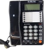 ⁦هاتف سلكي جديد موديل 30 NEW من العدل تك، مزود بشاشة ال سي دي باضاءة خلفية، مكبر صوت، 24 نغمة رنين، الة حاسبة ومنبه (اسود)⁩ - الصورة ⁦3⁩