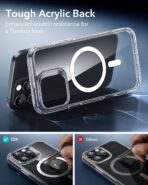 ⁦جراب حماية كلاسيكي شفاف لموبايل آيفون 16 برو متوافق مع ماج سيف، جراب حماية مغناطيسي لموبايل آيفون 16 برو (شفاف)⁩ - الصورة ⁦5⁩