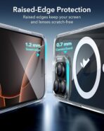 ⁦جراب حماية كلاسيكي شفاف لموبايل آيفون 16 برو متوافق مع ماج سيف، جراب حماية مغناطيسي لموبايل آيفون 16 برو (شفاف)⁩ - الصورة ⁦4⁩