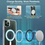 ⁦جراب حماية خلفي مغناطيسي شفاف  من السيليكون المرن والبولي يوريثين المقاوم للحرارة نحيف وصلب ومضاد للصدمات والاصفرار بخاصية الشحن اللاسلكي ماج سيف لموبايل آيفون 11 برو ماكس 6.5 بوصة⁩ - الصورة ⁦6⁩