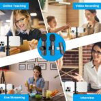 ⁦ميكروفون لافالير لاسلكي احترافي للتعليق حول الرقبة لجهاز ايفون وايباد - تسجيل مكثف متعدد الاتجاهات للمقابلات والفيديو والبودكاست واليوتيوب ، أسود⁩ - الصورة ⁦3⁩