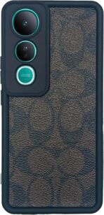 ⁦جراب فيفو V50 لايت من السيليكون الناعم مع ملصق جلدي مضاد للصدمات من البولي يوريثين الحراري مع جراب حماية للكاميرا لموبايل⁩ - الصورة ⁦2⁩