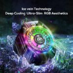 ⁦مبرد موبايل CX10 لعام 2025 مع أضواء ملونة ار جي بي ومشبك مغناطيسي، مبرد تبريد قوي 2 في 1 تبريد كالثلج من ميمو⁩ - الصورة ⁦9⁩