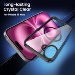 ⁦جراب مغناطيسي لهاتف iPhone 17 مقاس 6.3 بوصة متوافق مع MagSafe هاتف محمول مقاوم للصدمات إطار TPU غير لامع بلون سادة ظهر شفاف مضاد للخدش⁩ - الصورة ⁦3⁩