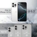 ⁦جراب مغناطيسي لموبايل ايفون 16 برو 6.3 انش متوافق مع ماج سيف غطاء ممتص للصدمات مضاد اطار بولي يوريثين حراري غير لامع بلون سادة ظهر شفاف للخدش⁩ - الصورة ⁦5⁩