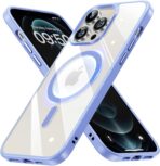 جراب مغناطيسي شفاف كريستالي لموبايل ايفون 12 برو ماكس 6.7 بوصة ماج سيف [لا يصفر] [حماية عسكرية] [مغناطيس قوي رقم 1]