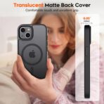 ⁦جراب مغناطيسي لموبايل آيفون 15 متوافق مع ماج سيف بحماية من السقوط من الدرجة العسكرية لمسافة 3 م بتصميم رفيع مطفي مضاد للصدمات والخدش للنساء والرجال⁩ - الصورة ⁦3⁩