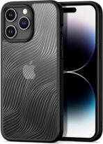 جراب حماية ايمو ماج مضاد للصدمات ومضاد للاصفرار متوافق مع موبايل آبل آيفون 15 برو  من دوكس دوكيس ظهر صلب البولي كربونات وممتص يوريثين الحراري الناعم - اسود