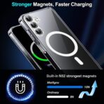 ⁦جراب حماية شفاف  لموبايل سامسونج جالاكسي A16 شبكة الجيل الخامس 5G/ 4G [متوافق مع ماج سيف] [مغناطيس قوي] [مضاد للاصفرار] جراب حماية مغناطيسي رفيع ممتص للصدمات وخفيف الوزن ومتين⁩ - الصورة ⁦5⁩