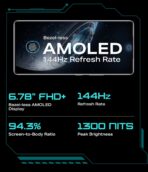 ⁦موبايل انفينيكس GT 20 برو شبكة 5G (أزرق ميكا، ذاكرة رام 8GB وتمدد حتى 16GB، تخزين 256GB)، شاشة اموليد 6.75 بوصة، 108MP+2MP+2MP، كاميرا أمامية 32MP، معالج ميديا تيك ديمنستي 8200، شحن سريع 45W⁩ - الصورة ⁦4⁩