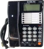 ⁦هاتف سلكي جديد موديل 30 NEW من العدل تك، مزود بشاشة ال سي دي باضاءة خلفية، مكبر صوت، 24 نغمة رنين، الة حاسبة ومنبه (اسود)⁩ - الصورة ⁦5⁩