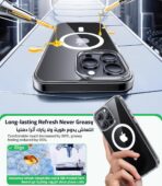 ⁦جراب حماية مغناطيسي متوافق مع خاصية ماج سيف مضاد للاصفرار وشفاف للغاية للحماية من الصدمات بتصميم رفيع للغاية ومتين لموبايل آيفون آبل 12 برو ماكس⁩ - الصورة ⁦4⁩