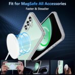 ⁦جراب مغناطيسي لموبايل سامسونج جالاكسي S24 FE متوافق مع ماج سيف، جراب موبايل رفيع من الدرجة العسكرية للحماية من السقوط والاصفرار - غطاء جوال شفاف متين ومقاوم للصدمات (شفاف)⁩ - الصورة ⁦4⁩