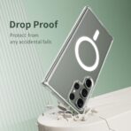 ⁦جراب حماية شفاف مغناطيسي بتصميم أنيق ومضاد للصدمات، مناسب لتقنية الشحن اللاسلكي ماج سيف مع حافظة بطاقات ماج سيف متوافق مع موبايل جالاكسي S23 الترا - جراب ماج سيف⁩ - الصورة ⁦5⁩